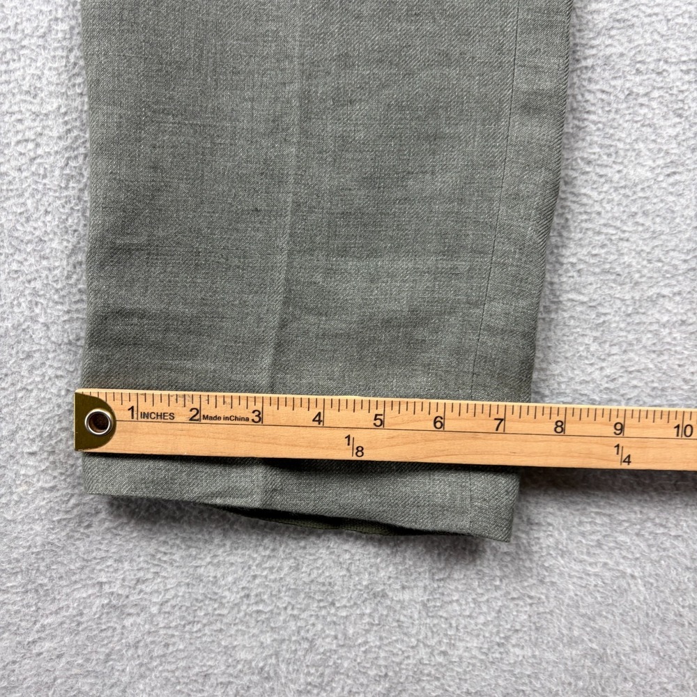 Suitsupply Pants Mens 34x32 Green Brescia Pure Linen Dress Trouser Side Adjuster - Picture 8 of 8